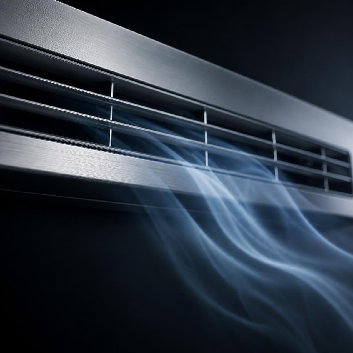 Cool airflow from a modern HVAC vent