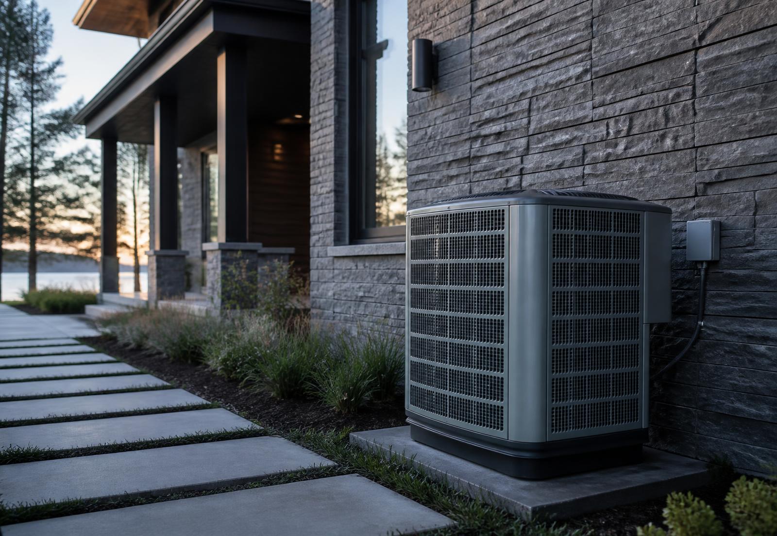Modern outdoor air conditioning installation
